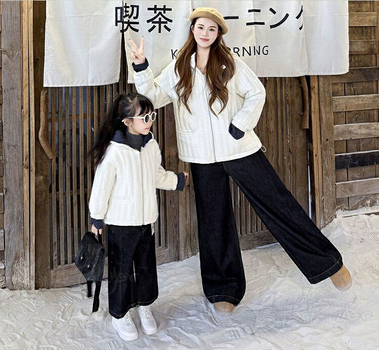 リンクコーデ 親子 セット 綿入れ ジャケット 親子 ペアルック アウターコート ベ...