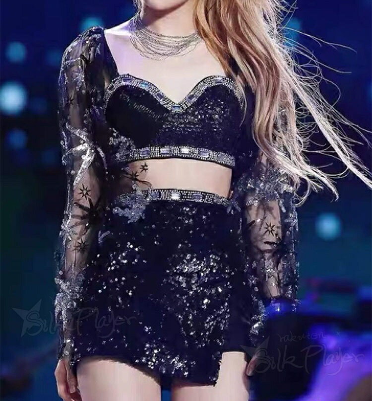 韓国 ダンス衣装 k-pop 衣装 レディース ブラック セットアップ 韓国 キラキラ ア...