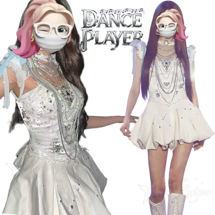 Rakuten - k-pop 衣装 大人 レディース 韓国 ダンス衣装 セットアップ 白 ワンピース パール飾り ダンス衣装 白 韓国 キラキラ アイドル 衣装 ワンピース 大人 韓国 ジャズダンス 練習着 グループ衣装 舞台衣装 ライブ K-POP ガールズ ダンス発表会 ヒップポップ ジャズダンス