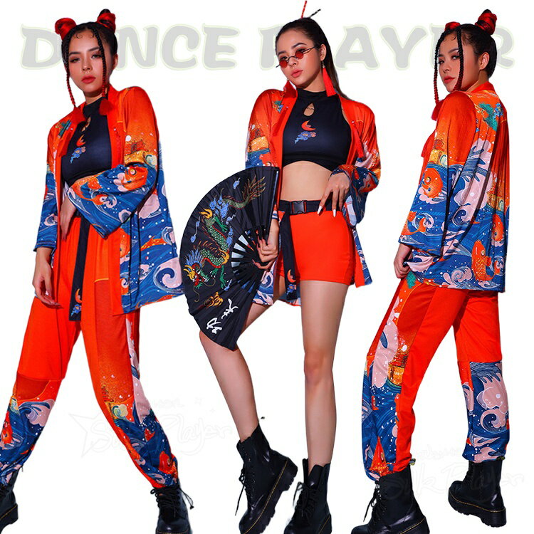 k-pop 衣装 大人 ダンス衣装 レディース へそ出し 中華風 ダンス衣装 セットアップ 大人ダンス衣装 トップス 黒 ヘソ出し 韓国風 ジャ..