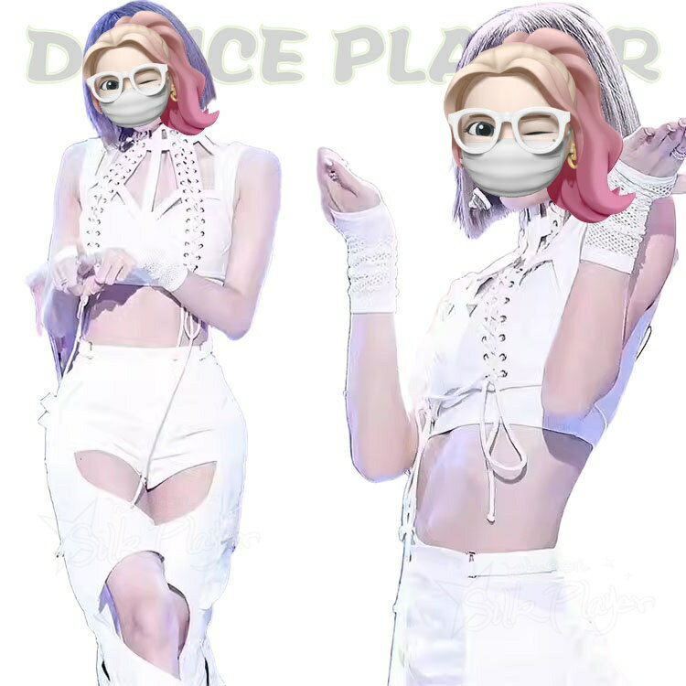 韓国 k-pop 衣装 白 韓国 アイドル 衣装 韓国 ジャズ ダンス衣装 セットアップ ヘ...