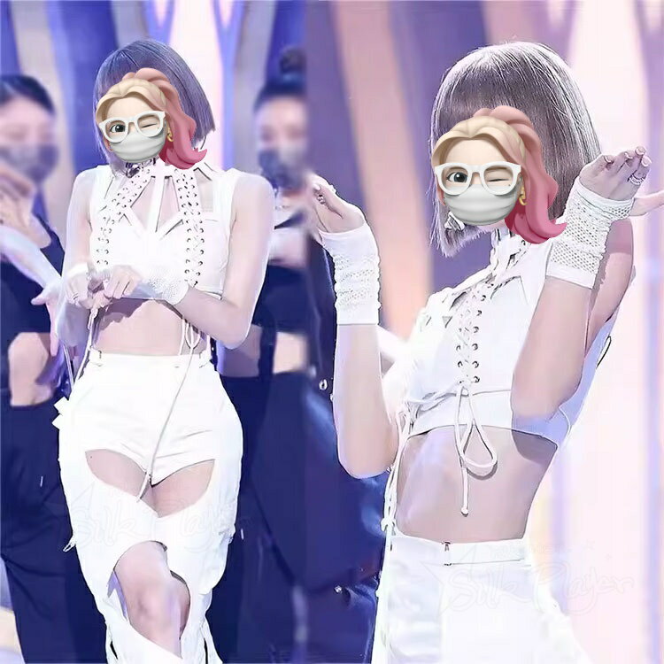韓国 k-pop 衣装 白 韓国 アイドル 衣装 韓国 ジャズ ダンス衣装 セットアップ ヘ...