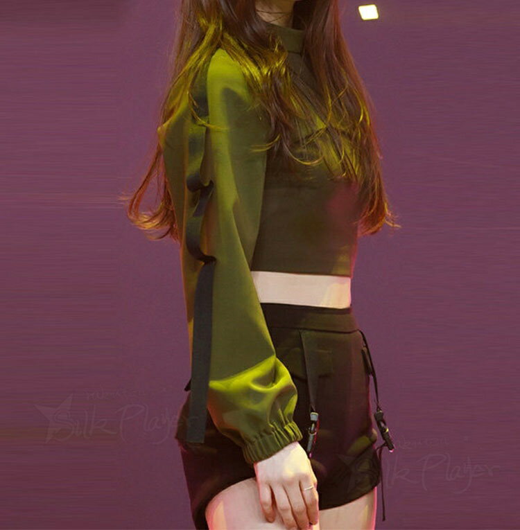 韓国 k-pop アイドル衣装 片袖 カーキグリーン ヒップホップ jazz アイドル 大人 ...