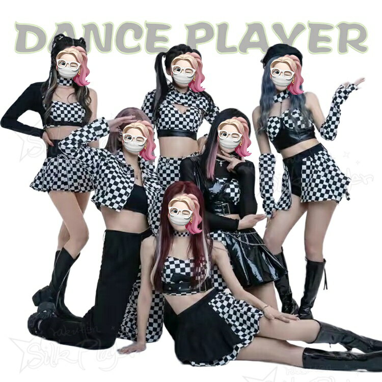 Rakuten - 6タイプ★k-pop 衣装 レディース チェック柄 セットアップ 韓国 へそ出し アイドル 衣装 黒 白 クロップド丈 k-popアイドル服 トップス スカート パンツ 韓国 ダンス 衣装 練習着 グループ衣装 お揃い 舞台衣装 ライブ イベント K-POP ガールズ ダンス発表会 ヒップポップ
