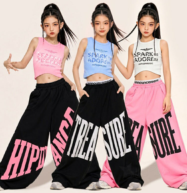 k-pop 衣装 へそ出し 女の子 タンクトップ キッズダンス衣装 セットアップ ピンク ...