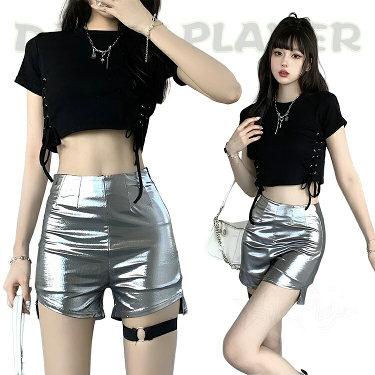 Rakuten - 韓国 ダンス 衣装 セットアップ レディース トップス 黒 パンツ シルバー レッグ飾り k-pop 衣装 大人 ヒップホップ 演出服 セットアップ アイドル衣装 ジャズ ダンス衣装 ステージ衣装 練習服 ストリート JAZZ HIPHOP 練習着 応援団 セクシー ダンスウエア かっこいい