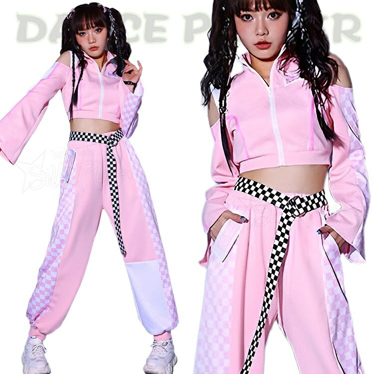 Rakuten - 韓国 ダンス衣装 大人 セットアップ レディース ダンス衣装 ピンク ジャズダンス ヒップホップ ダンス 衣装 セクシー へそ出し トップス パンツ ロング 韓国風 女子 アイドル衣装 ステージ衣装 原宿系 ストリート ダンス 衣装 k-pop DS演出服 練習着 ダンスウェア