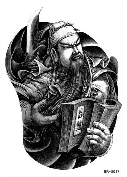 今だけ割引 タトゥーシール 三国志 モノクロ 防水防汗で長持ち!日本未発売 デザイン タトゥーシール 大きいサイズ (メール便配送) 海 タトゥシール tato...