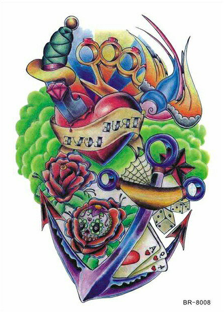 今だけ割引 タトゥーシール 防水防汗で長持ち!日本未発売 デザイン タトゥーシール 大きいサイズ (メール便配送) 海 タトゥシール tatoo 入れ墨 ボディ...