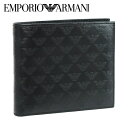 アルマーニ 財布（メンズ） エンポリオアルマーニ 折り財布 ブラック YEM122 YC043 80001