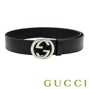 グッチ GUCCI ベルト メンズ ブラック/ヴィンテージシルバーカラー インターロッキングGバックル 368186 BGH0N 1000