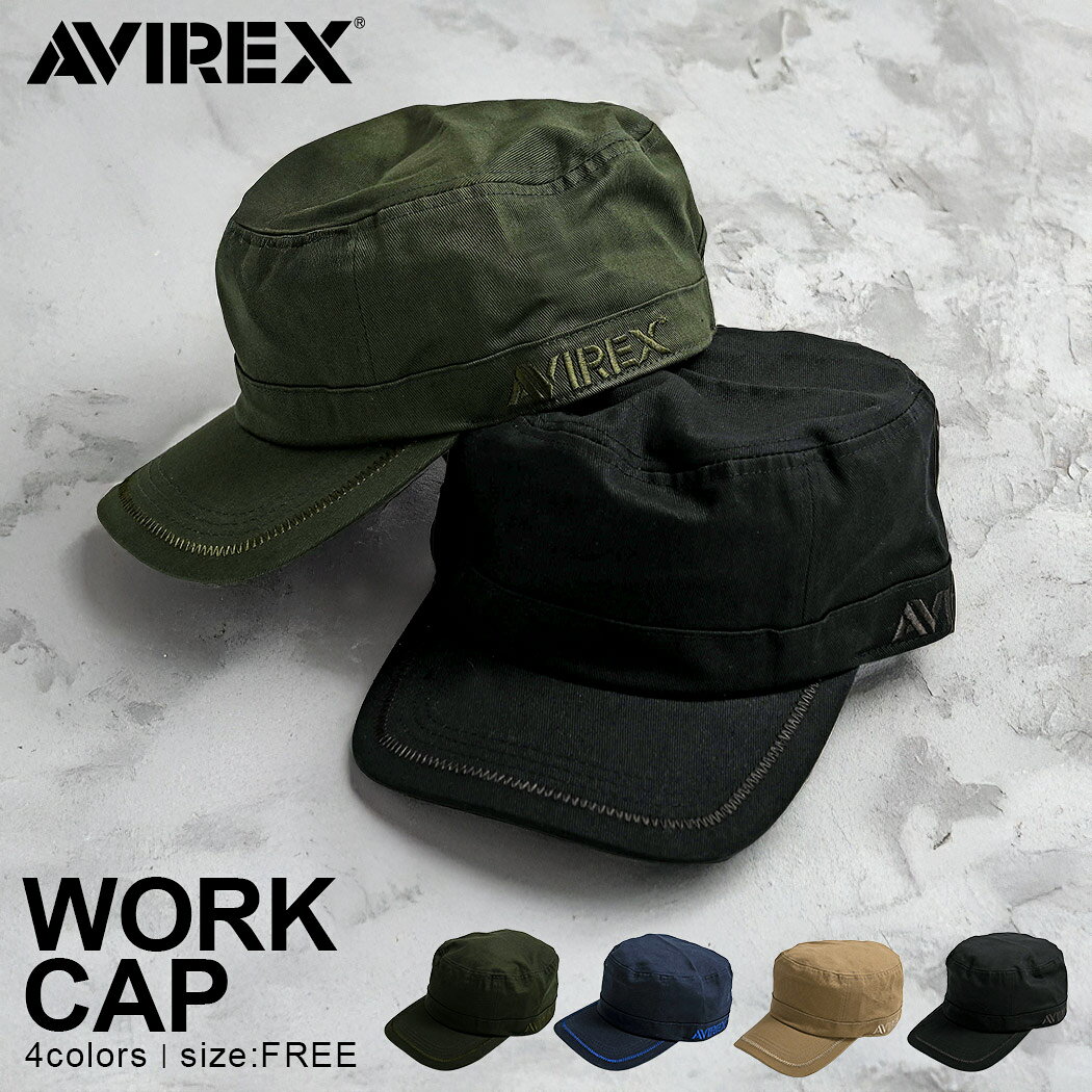 樂天商城 - AVIREX アヴィレックス アビレックス キャップ 帽子 メンズ おしゃれ ワークキャップ ブランド ロゴ 刺繍 アジャスター サイズ調節可能 フリーサイズ ブラック カーキ ネイビー キャメルベージュ 黒 紺 ユニセックス 男女兼用 男性 女性 大人 春 夏 秋 冬 大人 ミリタリー