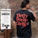 Tシャツ 半袖 ベティちゃん ロゴ バック プリント "Betty Boopデザインバックプリントクルーネック半袖Tシャツ/全2色"メンズ おしゃれ キャラクター ホワイト ブラック 白 黒 カットソー ユニセックス BITTER系 ビター系 秋 冬