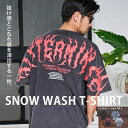 【送料無料】Tシャツ メンズ ブランド 半袖半袖Tシャツ おしゃれ トップス カットソー ヴィンテージ ビンテージ スノー加工 スノーウォッシュ プリント バックプリント クルーネック ブラック CavariA 20代 30代 40代 ユニセックス 男性 男 服 春 夏 夏服 春夏 ファッション
