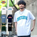 "Dickies ディッキーズ Tシャツ メンズ 半袖 プリント ロゴ ブランド トップス カットソー カレッジ Tシャツ クルーネック ホワイト グレー サックス ブラック 黒 白 カジュアル ファッション ストリート アウトドア ワーク 春 夏 M L XL"【DTK】