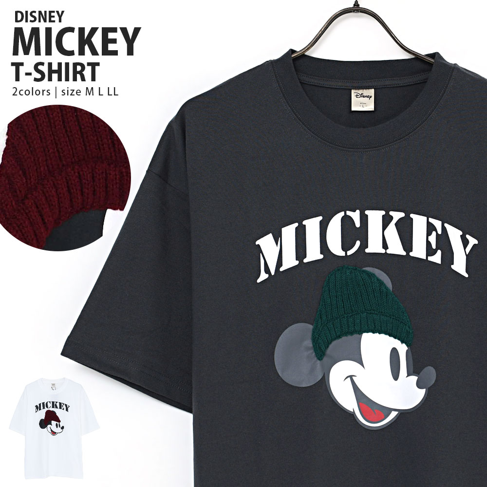 Tシャツ メンズ レディース 半袖 半袖Tシャツ ブランド おしゃれ 大きいサイズ ディズニー DISNEY ミッキーマウス クルーネック ロゴ プリント 刺繍 綿 コットン ストレッチ 白 黒 大人 20代 30代 40代 50代 ちょいワル ユニセックス 男性 男 服 春 夏 春夏 ファッション