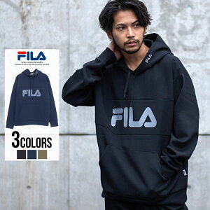 【送料無料】FILA フィラ フーディー メンズ プルオーバーパーカー プルパーカー ストレッチ ロゴ プリント 刺繍 切替 切り替え M L ブラック ネイビー カーキ トップス カジュアル ストリート 韓国 ファッション ユニセックス 秋服 秋 冬 2022【あす楽対応】