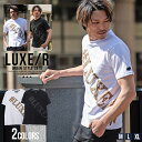 【送料無料】Tシャツ メンズ おしゃれ 大人 半袖 半袖Tシャツ トップス カットソー ロゴ 貼り付け 白T 白Tシャツ ゴルフウェア ユニセックス ホワイト ブラック 白 黒 M L XL LUXE/R ラグジュ スポーツ 服 父の日 春 夏 春服 夏服 ファッション【郵】【DTK】(4)