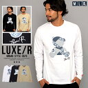 【送料無料】ロンT メンズ 長袖 Tシャツ 長袖Tシャツ おしゃれ クマ 熊 ベア デニム ワッペン アップリケ カットソー ブラック ホワイト ピンク 黒 白...