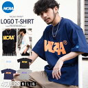 Tシャツ メンズ ブランド 半袖 プリント トップス ロゴ 綿 クルーネック インナー 大人 ユニセックス ホワイト ブラック ネイビー グレー M L XL アメカジ 韓国ファッション カジュアル アメカジ ストリート 夏 春 秋 冬 NCAA エヌシーエーエー【郵】【あす楽対応】