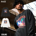 【送料無料】ロンT メンズ 長袖Tシャツ RAZZIS ラズ 大人 おしゃれ カジュアル 大きいサイズ ファッショントップス メンズ ロンT プリント トップス カットソー ユニセックス ユニコーン ストリート 韓国ファッション ホワイト ブラック M L【あす楽対応】↑↑【DTK】 その1