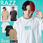 【送料無料】Tシャツ メンズ RAZZIS ラズ おしゃれ 半袖 半袖Tシャツ 大人 大きいサイズ 白T 白Tシャツ トップス カットソー ロゴ 3D 刺繍 シンプル ワンポイント ストリート ユニセックス 服 父の日 春 夏 春服 夏服 ファッション メンズファッション【あす楽対応】