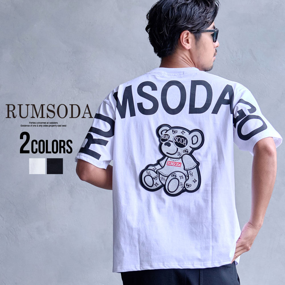 樂天商城 - 【送料無料】Tシャツ メンズ 半袖 ブランド おしゃれ 半袖Tシャツ トップス カットソー ワッペン PU 刺繍 ベア クマ くま ホワイト ブラック 白T 白Tシャツ RUMSODA ラムソーダ 大人 20代 30代 40代 50代 ちょいワル ユニセックス 男性 男 服 春 夏 春夏 ファッション