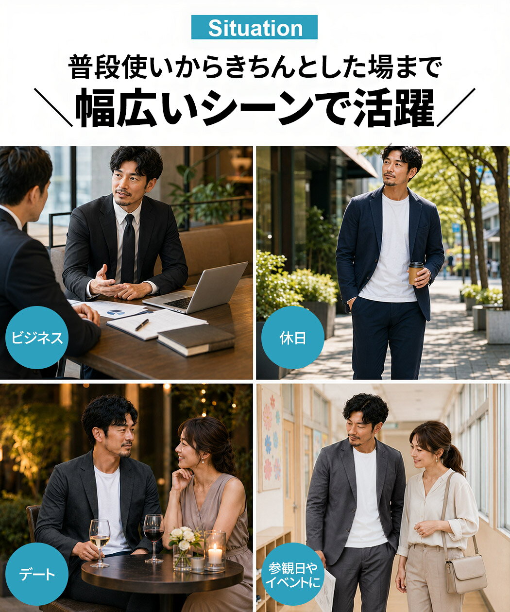 【送料無料】イケオジ 楽ちん 接触冷感 セットアップ メンズ 夏用 夏 ストレッチ 上下セット メンズセットアップ カジュアルスーツ 涼しい ストレッチ 洗える テーラードジャケット イージーパンツ オフィスカジュアル ビジネスカジュアル リモートワーク 在宅勤務 ジャージ silver-bullet-10077320 SILVER BULLET シルバーバレット サンプル画像3