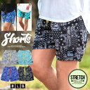 ハーフパンツ メンズ おしゃれ ショートパンツ スウェット スエット 短パン ショーツ 膝上 ひざ上 ストレッチ スリム 細身 シンプル アウトドア バンダナ柄...