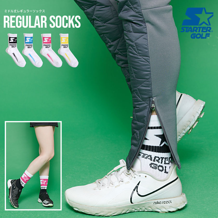 STARTER GOLF スターター ゴルフ ソックス 靴下 日本製 ゴルフウェア ゴルフウエア ゴルフ用品 男性 男 女 女性 ユニセックス スポーツ 23cm 24cm 24.5cm 25cm 25.5cm 26cm 26.5cm 27cm ブラック サックス ピンク イエロー【返品・交換対象外商品】