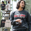 【送料無料】トレーナー メンズ TOM&JERRY トムとジェリー キャラクター スウェット スエット プルオーバー 長袖 おしゃれ サガラ刺繍 ワッペン ロゴ...