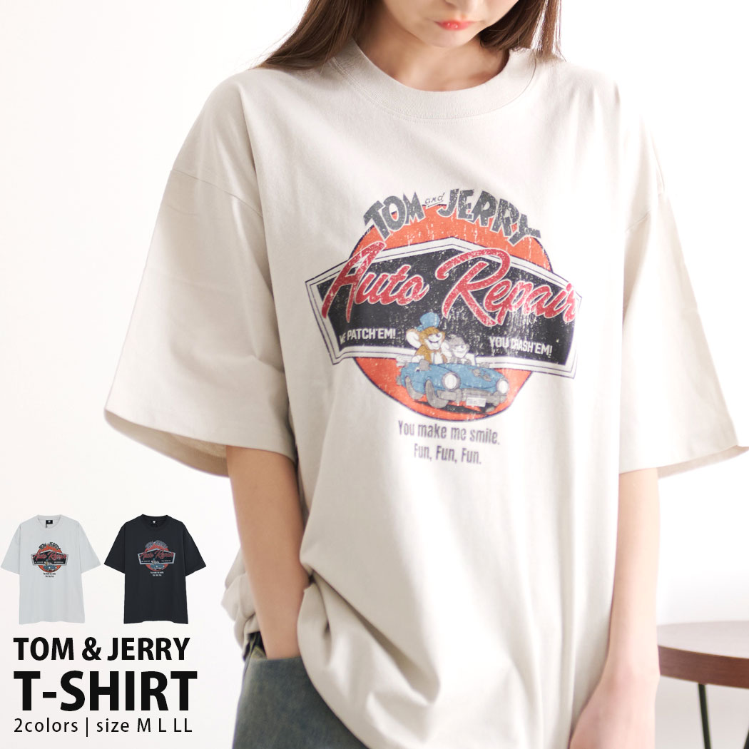 樂天商城 - 【送料無料】Tシャツ TOM&JERRY トムとジェリー 半袖Tシャツ メンズ レディース ブランド おしゃれ 大きいサイズ 半袖 ユーズドライク プリント ロゴ 白T 白Tシャツ キャラT 大人 20代 30代 40代 50代 ユニセックス 女性 男性 男 服 春 夏 春夏 ファッション