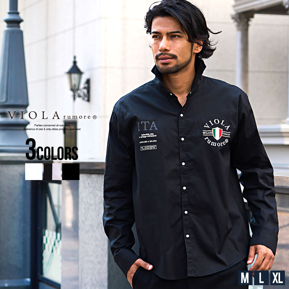 【送料無料】シャツ メンズ ブランド おしゃれ 長袖 長袖シャツ VIOLA ヴィオラ ITALIA MILANO イタリア ミラノ 刺繍 大人 きれいめ 上品...