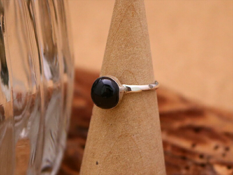 インディアンジュエリー ズニ族 オニキス インレイ リング 4.5号 ネイティブ アメリカン シルバー アクセサリー レディース メンズ ジュエリー ギフト プ...