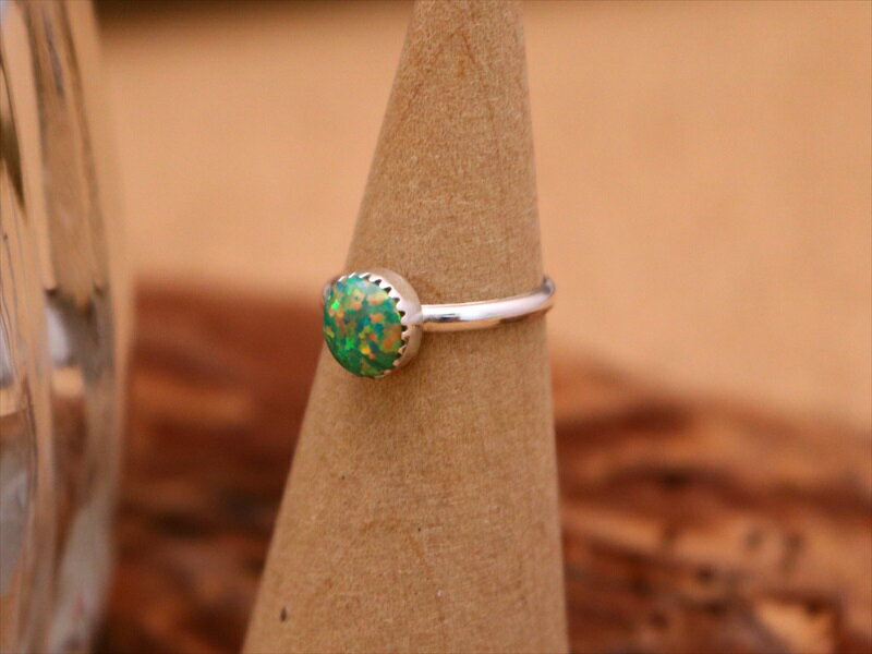 インディアンジュエリー ズニ族 オパール 人工オパール インレイ リング 0.5号 ネイティブ アメリカン シルバー アクセサリー レディース メンズ ジュエリ...