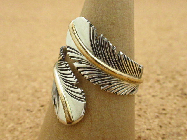 インディアンジュエリー ナバホ族 Harvey Mace (ハーヴィー・メイス)作 21.5号 リング 12KGF ダブルフ..