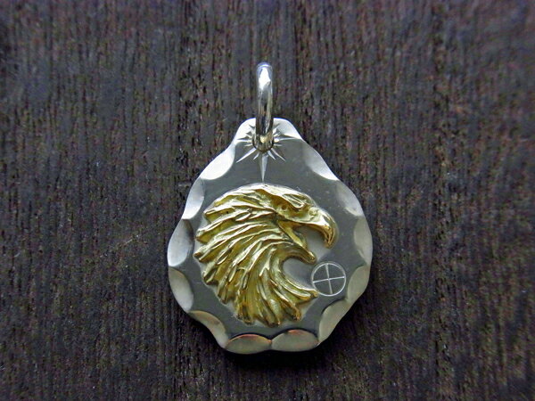 K18 イーグル顔 矢じり型 ペンダント トップ アメカジ ネイティブ系 ネイティブアメリカン アクセサリー ジュエリー シルバー 銀 925 18金 ゴールド...