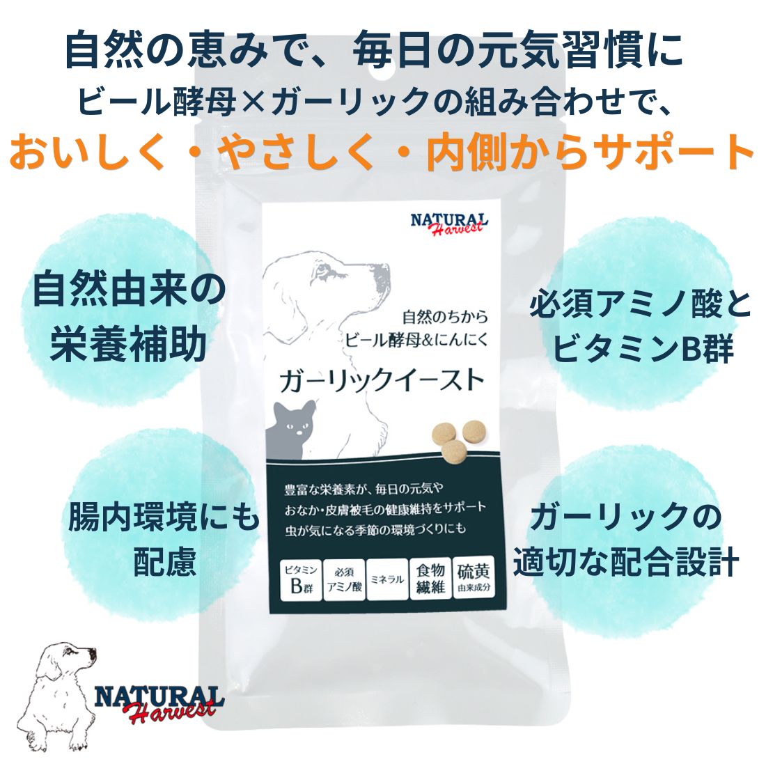 ナチュラルハーベスト ガーリックイースト 180粒入り