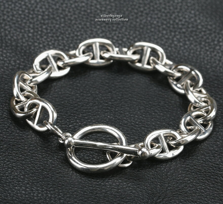シルバー925 チェーンブレスレット マンテル ブレスレット シルバー 銀 silver925 アンカーチェーンブレスレット 太幅 あずきチェーン