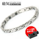 磁気ブレスレット メンズ ステンレス シルバー ブレスレット シンプル 細身 金属アレルギー対応 リンクブレスレット 磁力 磁石 316L 調整器具付属 父の日