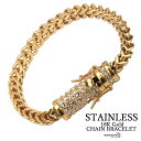 \スーパーSALE 10%OFF 5,500円→4,950円 /ステンレス ブレスレット 喜平 スピガ チェーンブレスレット 18k Gold キュービックジル...