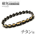 磁気ブレスレット チタン ビーズ ipメッキ gold black ゴールド ブラック 磁力 磁石 男性 金属アレルギー対応 父の日