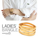 \スーパーSALE 10%OFF 1,650円→1,485円 /バングル レディース 太幅 ワイド スリーライン 大人 おしゃれ 腕輪 ゴールド 開閉式 ワイド...
