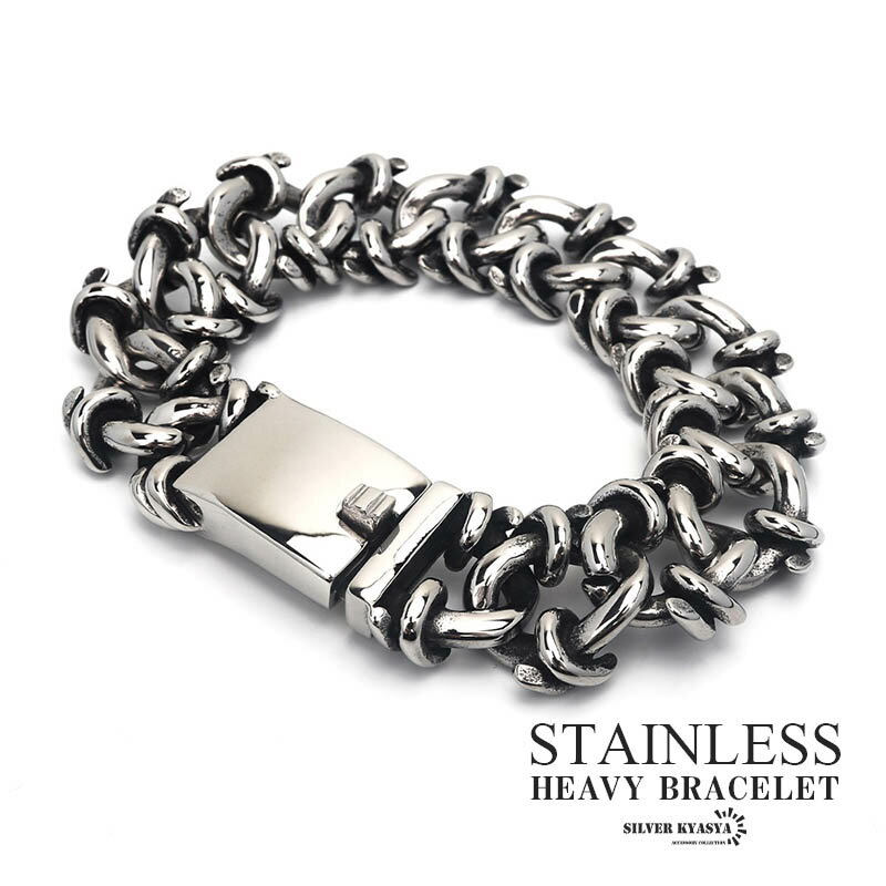重厚 有刺鉄線ブレスレット メンズ ブレスレット オニハリ バックル ごつめ ごつい ステンレス 316L 金属アレルギー対応 19.5cm 父の日