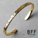 BFF ブランド ハワイアンバングル 幅4mm ゴールド 18K GP gold 平打ちバングル 腕輪 細身 メンズ レディース 手掘り ハワイアンジュエリー 専用BOX付属 父の日