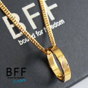 BFF ブランド リングネックレス ハワイアン ゴールド 18K GP ダブル 喜平 チェーンネックレス 細身 メンズ レディース ペア パームツリー 金属アレ...