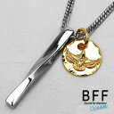 BFF ブランド スクロールネックレス ダブル喜平 6面カット イーグル メタル ステンレスチェーン ゴールド 18K GP gold 金色 シルバー 銀色 手...