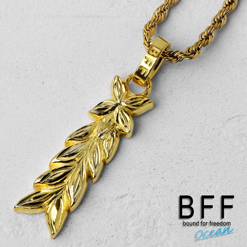 BFF ブランド マイレネックレス シルバー925 小ぶり ネックレス ゴールド 18K GP gold 金色 ロープチェーン ハワイアンジュエリー 刻印 手彫...