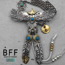 BFF ブランド イーグルネックレス メンズ ネックレス シルバー925 ネイティブ インディアンジュエリー ターコイズ イーグル 先金 本革 羽根 イーグル ...