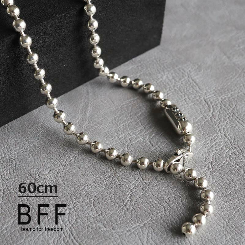 BFF ブランド Y字ネックレス ボールチェーン ネックレス メンズ 60cm シンプル ラリエット 太幅 金属ア..
